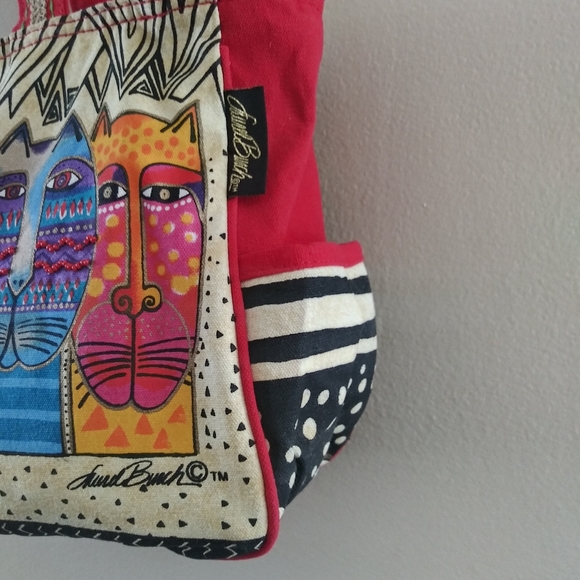 Laurel Burch Cat Print Shoulder & Hand Tote Bag - Picture 3 of 12